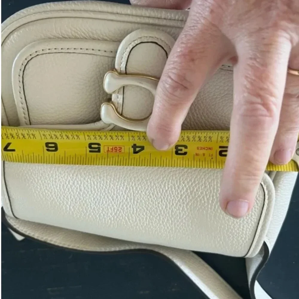 Coach Tabby Messenger 19 Chalk Leather Crossbody NWOT - Picture 7 of 8